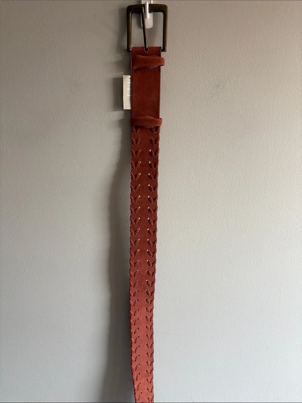 Maurices NWT 1X Rust Faux Suede Woven Boho Wide Belt